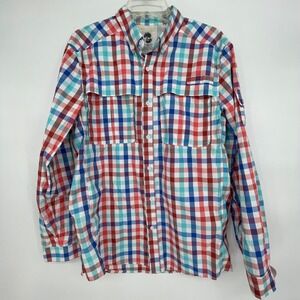 Ocean & Coast Mens Plaid Button‎ Up Shirt Long Sleeve Fishing Outdoor Size M